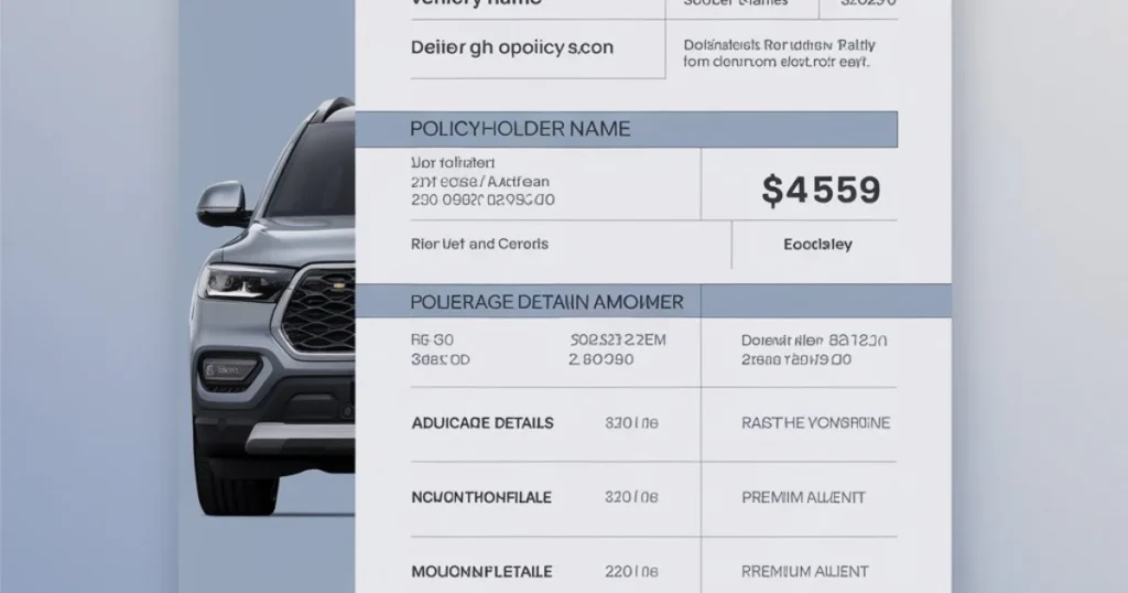 Car Insurance Declaration Page